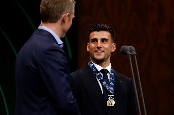 Man of the moment: Nick Daicos was crowned the AFLPA player of the year on Tuesday night. His focus now turns to the wildcard round.