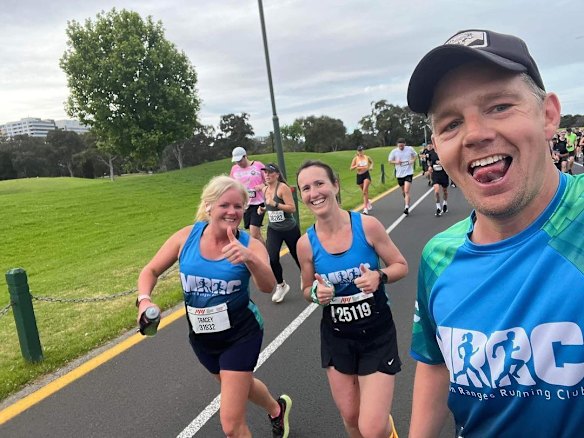 Eleanor, centre, and husband Tim Bryant were keen runners.