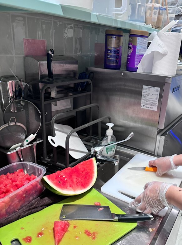 A photo of non-compliant handwashing facilities taken during an inspection by Willoughby Council this year.
