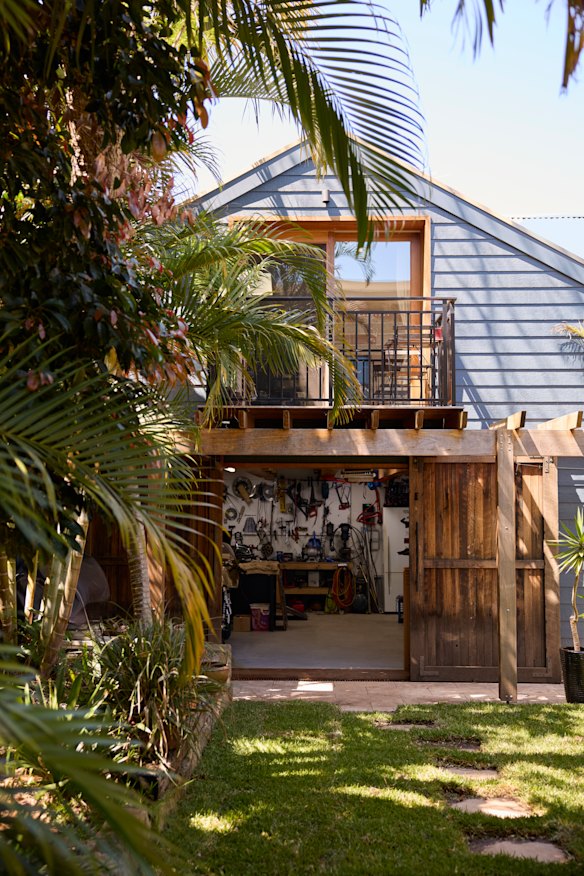 Instead of a rickety shack, Jonathon Riley turned his garage into a two-storey mixed-use oasis.