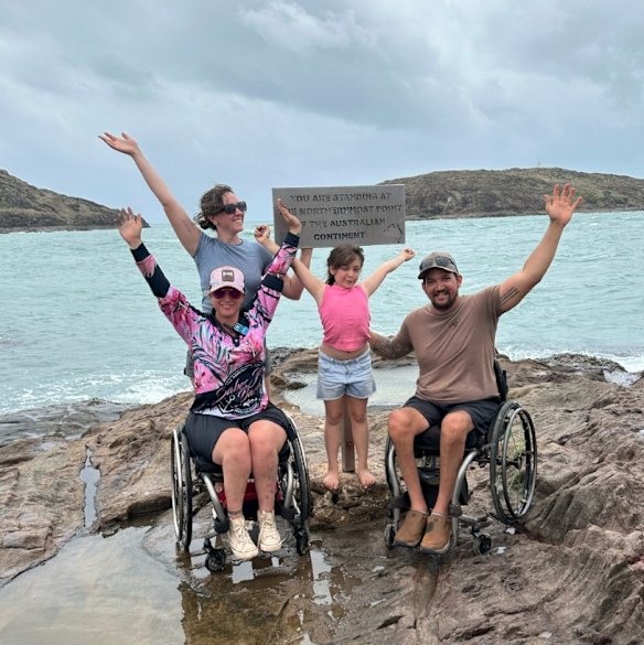 With the help of strangers, husband and wife Katie and Jimmy Hammond made it to Cape York’s famous tip.