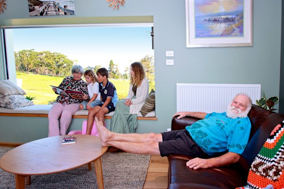 Local Santa Dave Rugendyke and his wife, Barbara, in their new home in Cobargo, in 2021. 