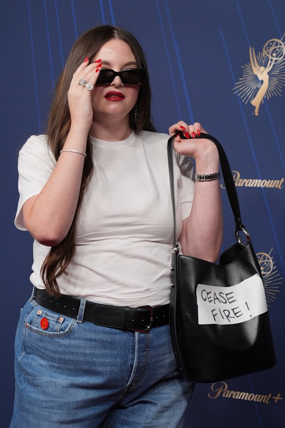 Megan Statler in Hanes and Levis.