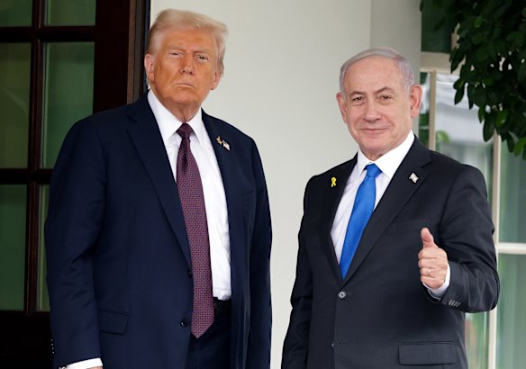 Donald Trump and Israeli Prime Minister Benjamin Netanyahu at the White House.