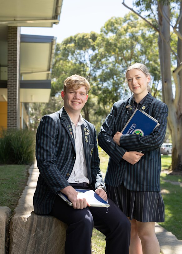 St Paul’s Grammar students Ashton Russell and Lizzy Deters tested a pilot version of an online IB exam.