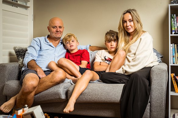 James and Laura Laing hope new rules forcing age verification for online porn will help them control what their young sons (now aged 8 and 9) can access.