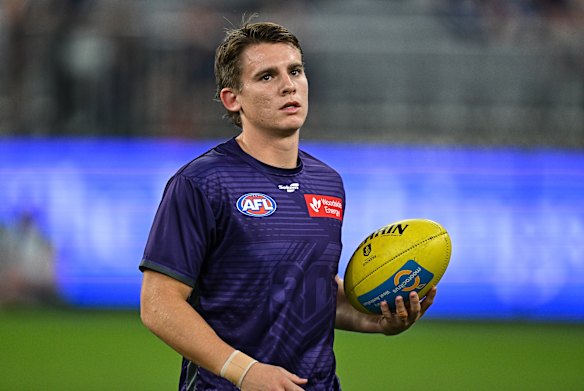 Man on a mission: Caleb Serong has been influential for the Dockers this season.