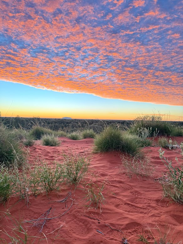 Sunrise on the sand dune.