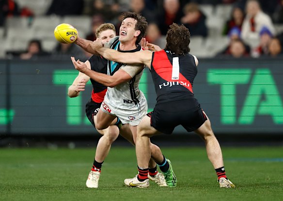  The Bombers are expected to show interest in off-contract Port Adelaide star Zak Butters.
