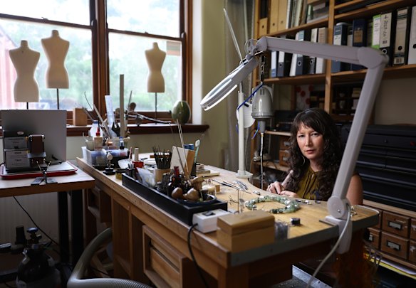 Jeweller and artist Katheryn Leopoldseder, who works in what used to be the Abbotsford Convent’s laundry “mangling” room. 