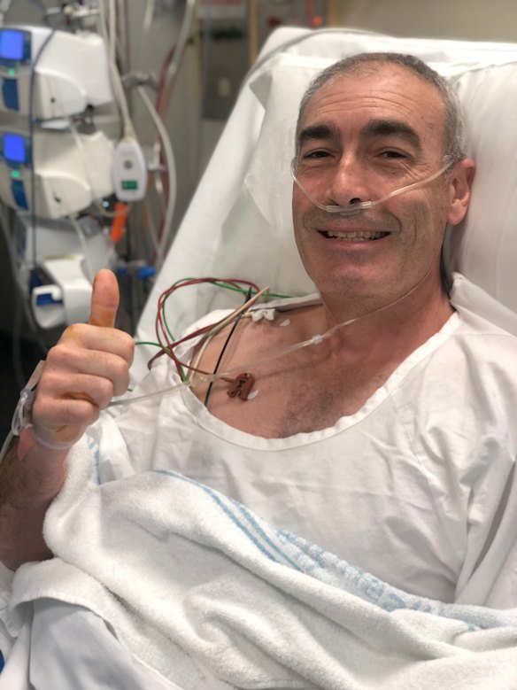 After Page, pictured in Sydney’s Westmead Hospital, recovered, he established a charity to improve public access to defibrillators. 