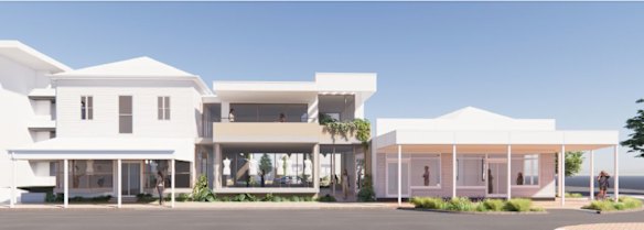 A new two-storey building is planned for James Street, between the heritage butcher shop and a building constructed in 1901.