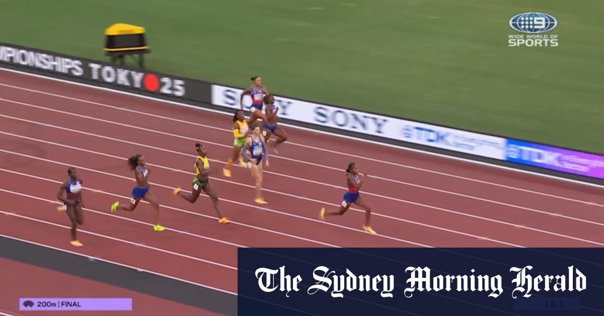 Video: Jefferson-Wooden completes sprint double