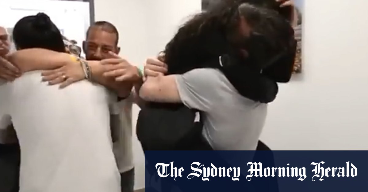 Israeli hostages David and Ariel Cunio are reunited with loved ones