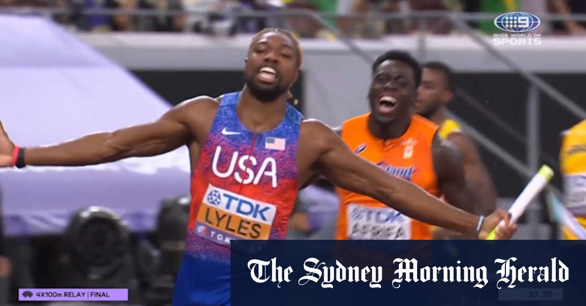 Lyles storms home as Aussies fail to finish