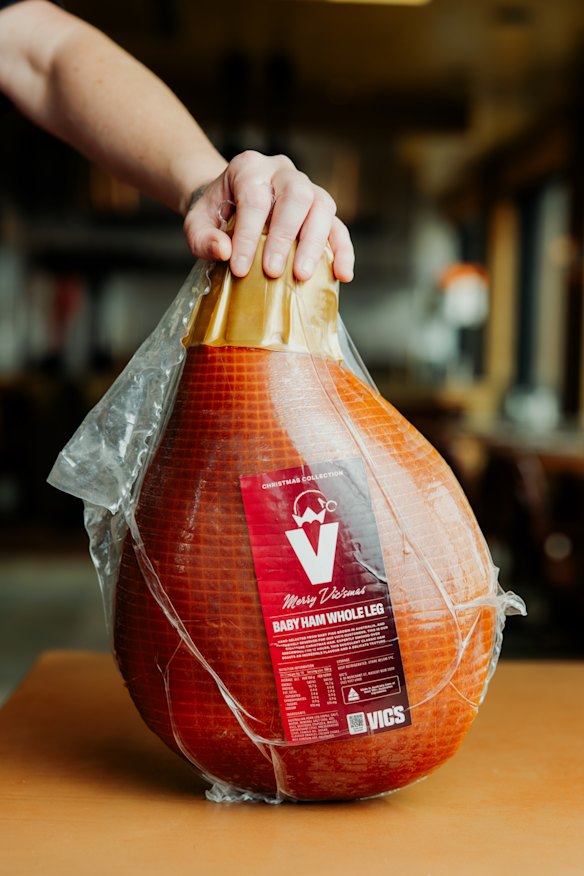 Vic’s Meats signature whole baby leg ham.