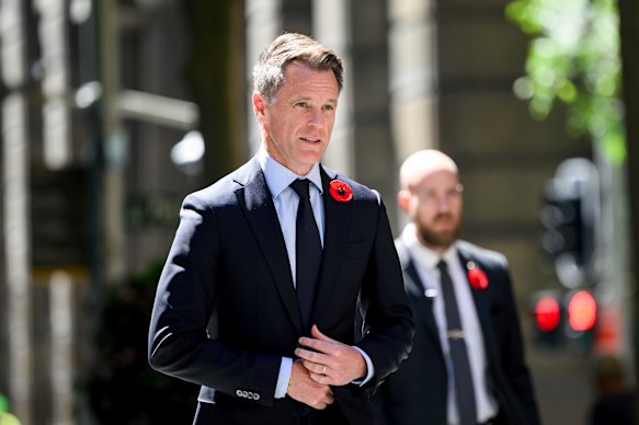 Premier Chris Minns at the Sydney Remembrance Day Service on Tuesday.
