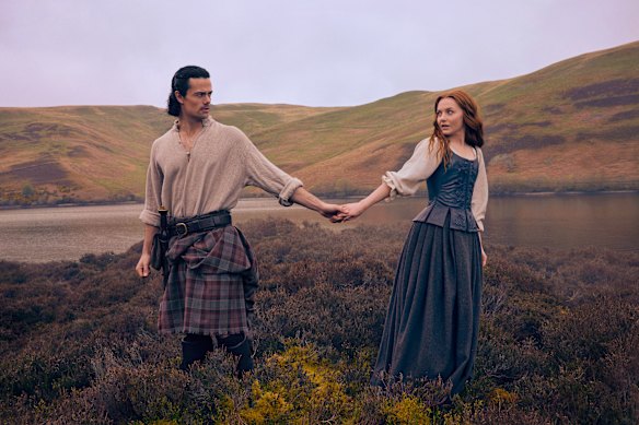 Jamie Roy as Brian and Harriet Slater as Ellen – <i>Outlander</i> original Jamie’s parents – in the prequel <i>Blood of My Blood</i>.