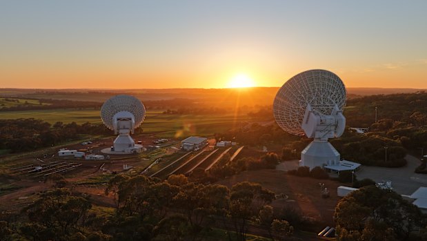 European Space Agency’s New Norcia 3 deep space antenna an hour north of Perth.