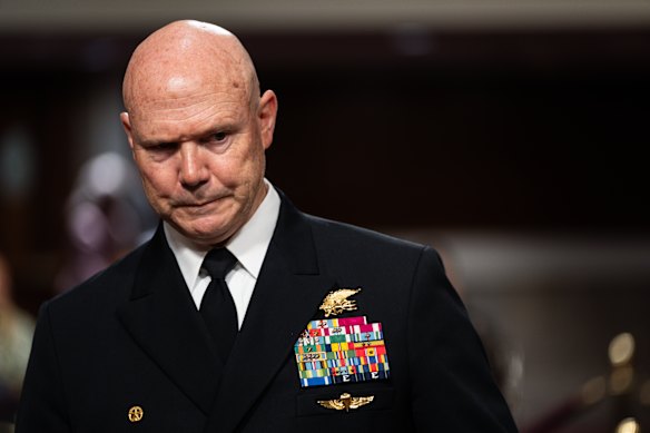Admiral Frank Bradley attends a Senate committee hearing in July.