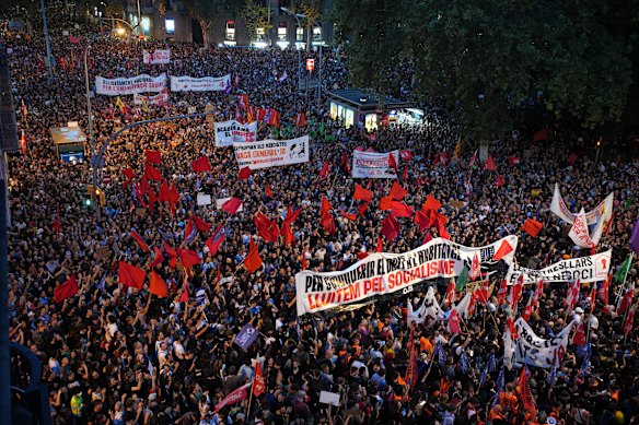 Tens of thousands of people joined the mass protest.