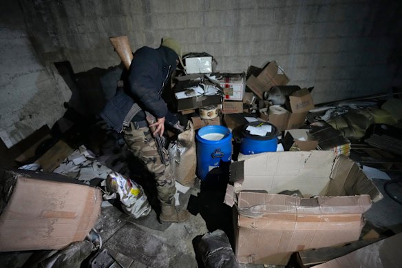 Rebels showed reporters the factory and the chemicals used to produce the pills.