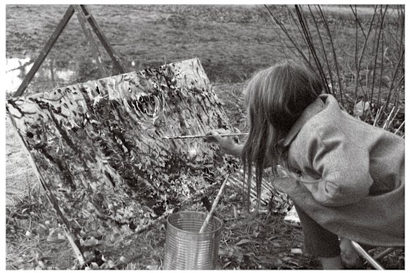 Mary Nolan, Alice painting on her father’s picture, c1966.
