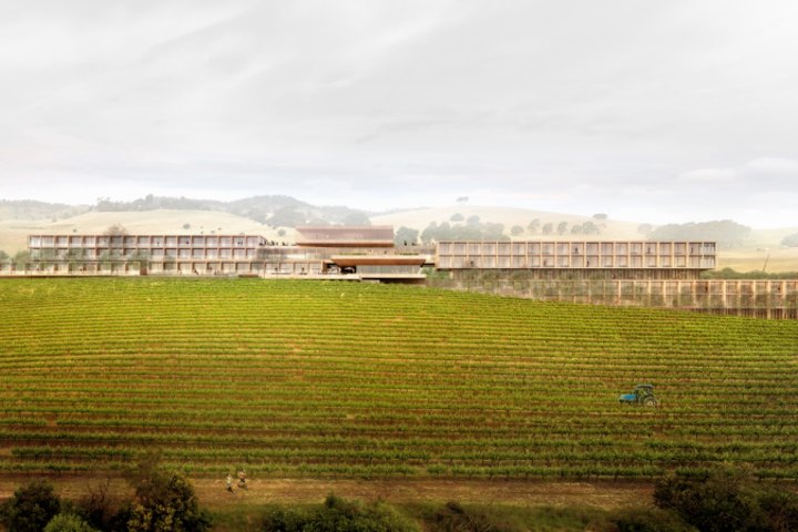 A render of the planned InterContinental Barossa Resort & Spa, to be developed on a 21-hectare site at Lot 102 on Hoffnungsthal Road outside Lyndoch in SA. 