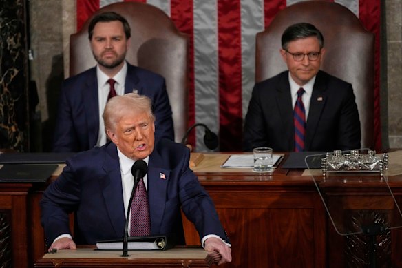 Trump will address a joint sitting of Congress to deliver the annual “State of the Union” speech.