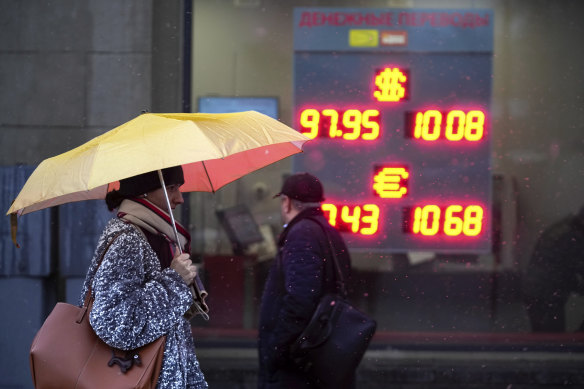 The rouble has slumped to its lowest level in two years. 