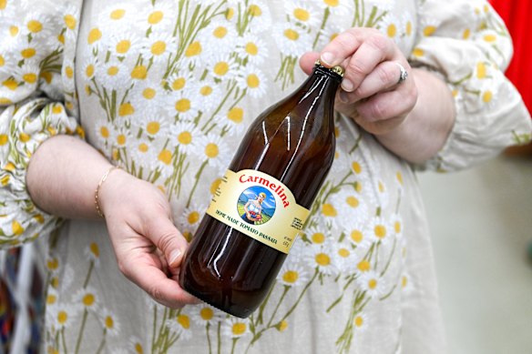 Julia loves the beer-bottle packaged Carmelina brand of passata.