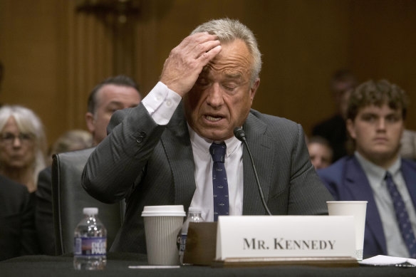 Robert F. Kennedy, Jr testifies during the second hearing for his pending confirmation as secretary of Health and Human Services.
