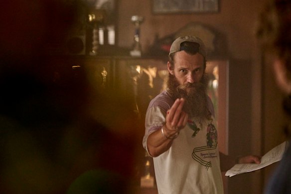 Atkins on the set of his second feature.