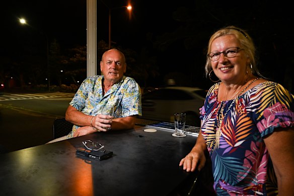 Colin and Laura Marshall, who have joined the hordes of Victorians who have migrated to the pristine coastal city of Yeppoon in Central Queensland.   