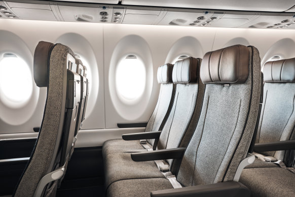 Economy class seats.