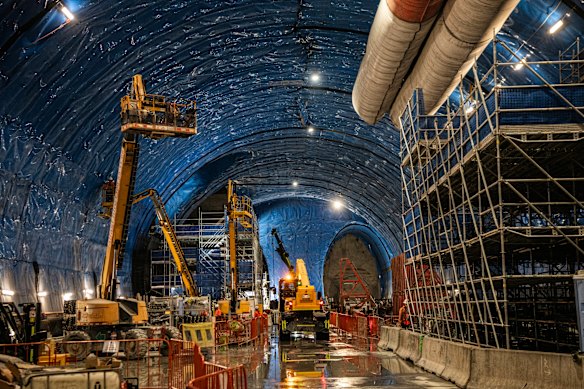 The cost of excavating the giant cavern beneath Hunter Street for the Metro West station is part of a separate $1.87 billion contract.