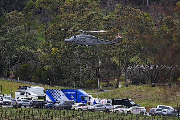 Part of the police compound at Feathertop Winery.