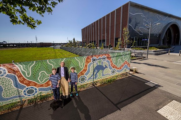 Mary Masters with her children, Gideon, 10, and Rupert, 8. 