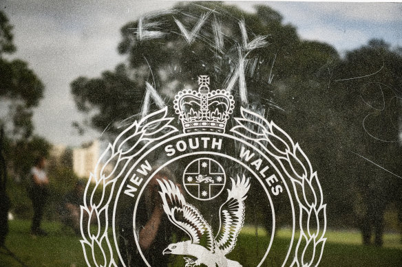 Vandalism on the New South Wales police memorial wall.