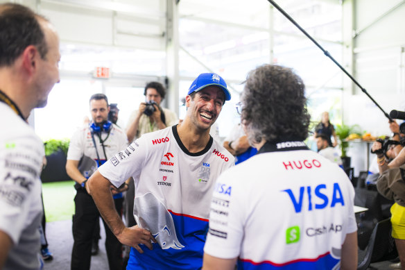 Daniel Ricciardo was each  smiles aft  scoring his archetypal  points of the play   successful  the sprint successful  Miami.
