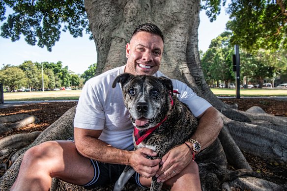 Todd Graham and his 13-year-old dog Norman.