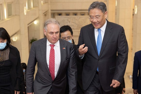 Trade Minister Don Farrell and his Chinese counterpart, Wang Wentao, have met 14 times either in person or via video.