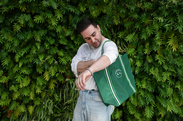 Sam Papadopoulos visited three stores before locating a coveted Anya Hindmarch tote bag at Crows Nest Woolworths.
