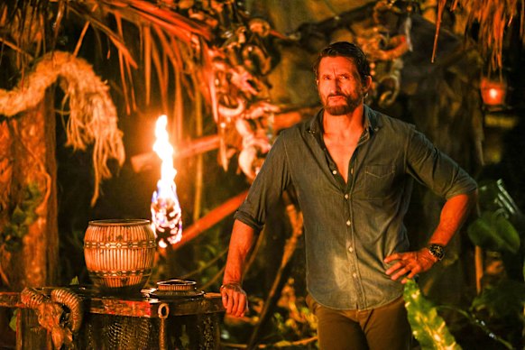 Host Jonathan LaPaglia at Sunday’s eventful tribal council.