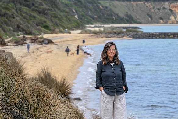 Vicki Karalis, a long-time campaigner against jet-skis, at Sandringham Foreshore.
