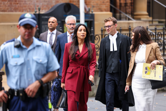 Antoinette Lattouf arrives at court.