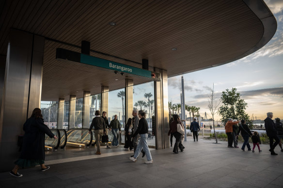 Barangaroo metro station will remain open during the New Year’s Eve celebrations. 