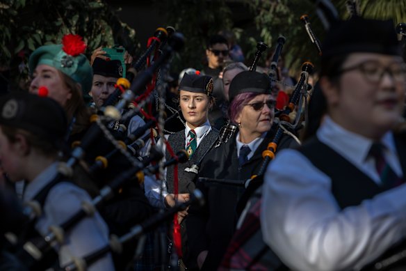 Pipers at the event. 