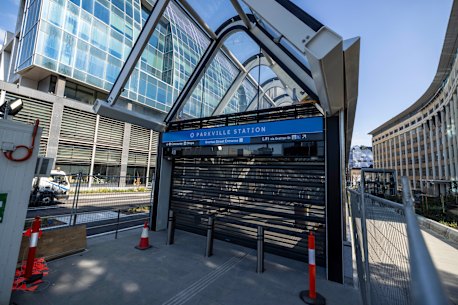Parkville station sits dormant.
