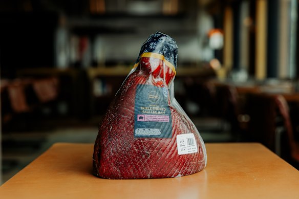 Aldi Specially Selected premium triple-smoked half leg ham.